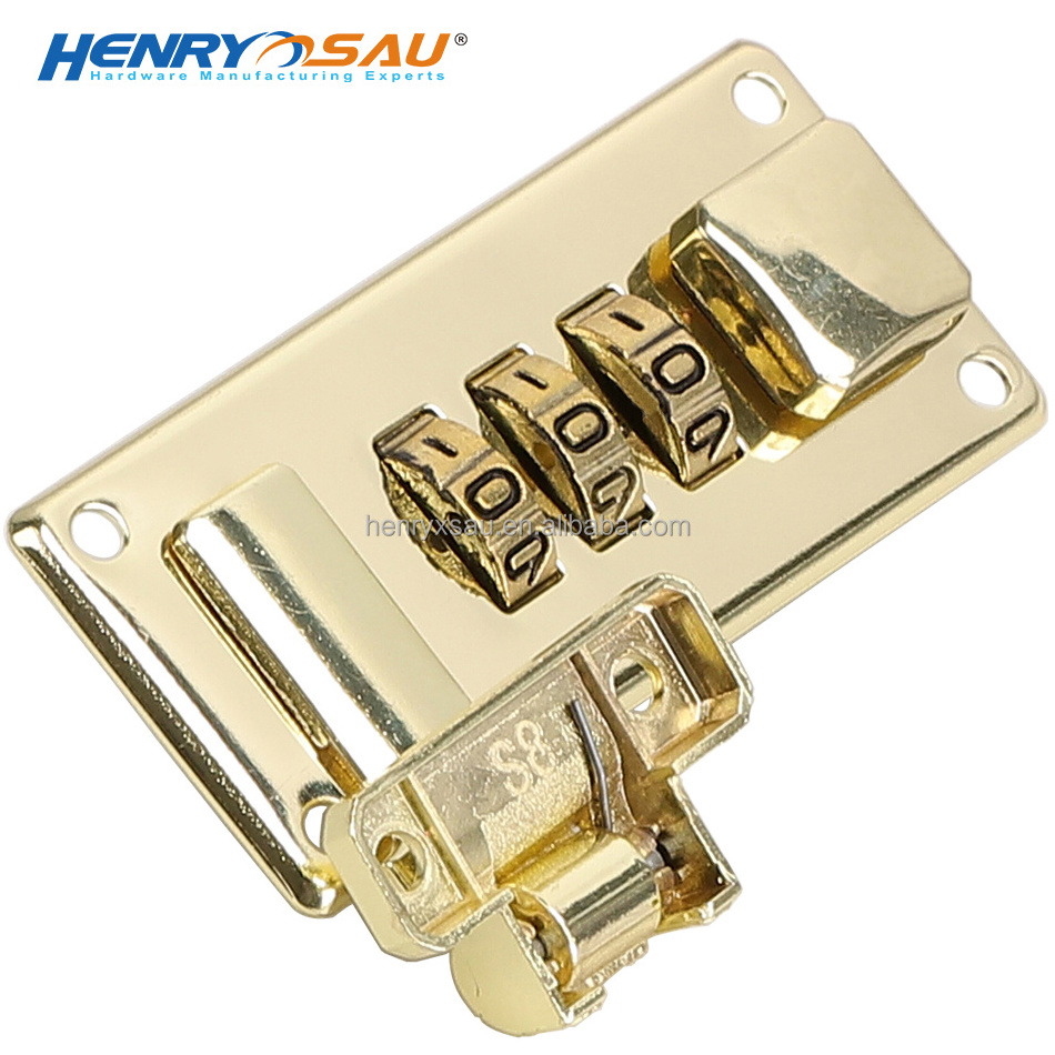 Factory Supply Suitcase Alloy Gold Plated Lock Briefcase Lock Small Security Digital Combination Coded Lock for Premium Gift Box