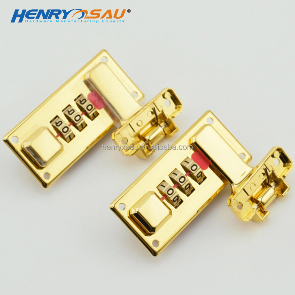 Factory Supply Suitcase Alloy Gold Plated Lock Briefcase Lock Small Security Digital Combination Coded Lock for Premium Gift Box