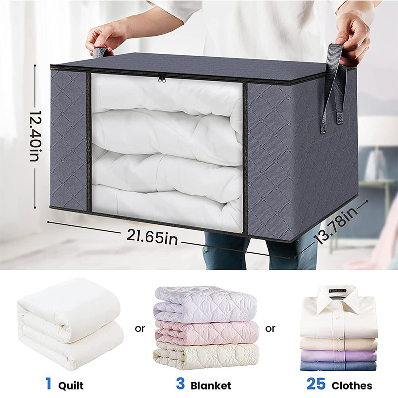 Dust-proof Large Capacity Thickened Hanging Closet Storage Bins Clothing Quilt Organizer Translucent Moisture Proof Waterproof