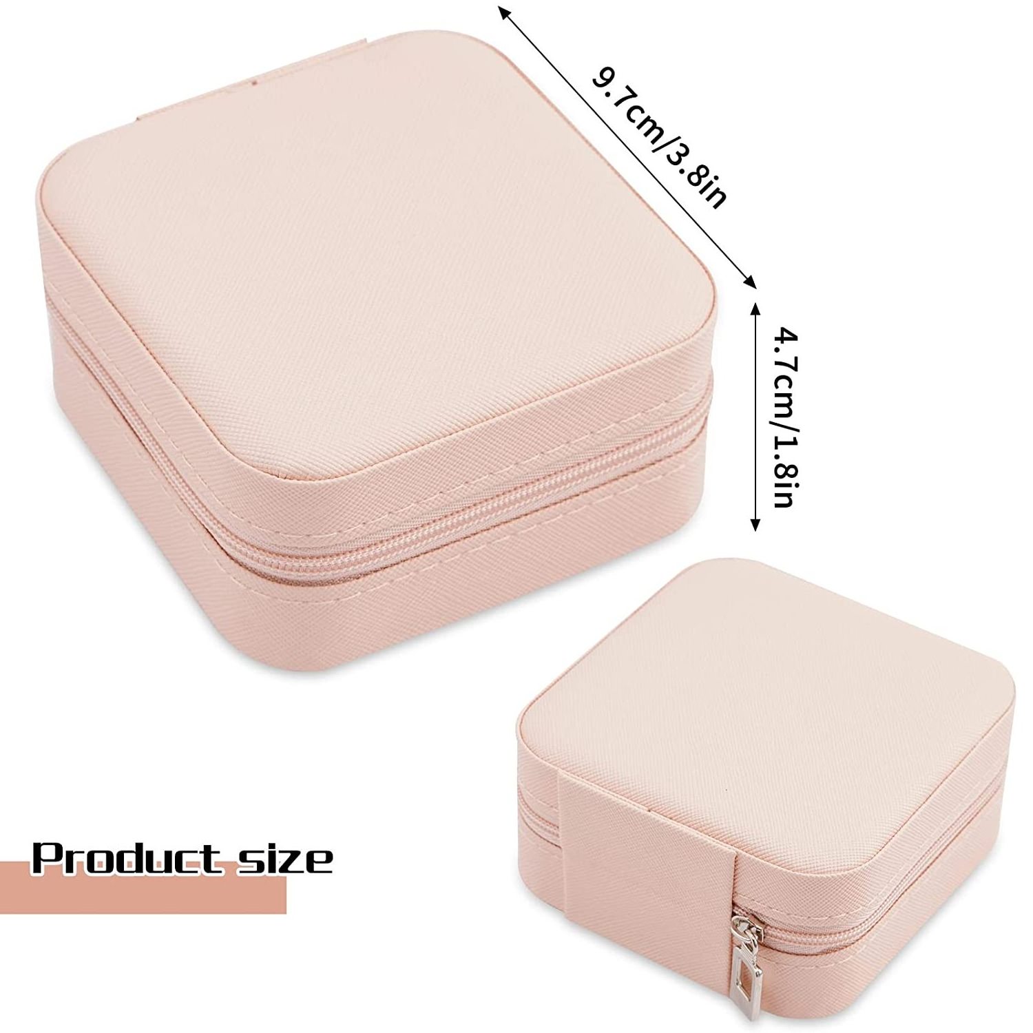 Portable Travel Mini Jewelry Box Leather Jewellery Ring Organizer Case Storage Gift Box Girls Women Pink White Black Green