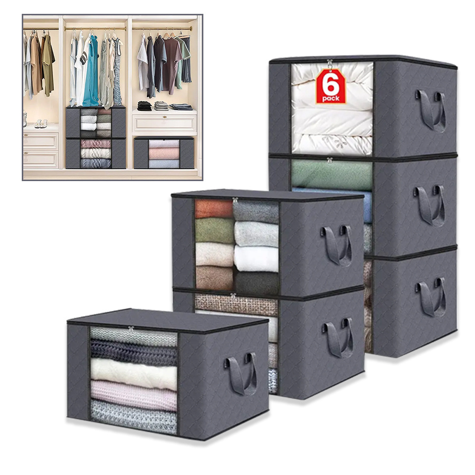 Wholesale Moisture Proof Waterproof Dust-proof Large Capacity Thickened Hanging Closet Storage Bins Clothing Quilt Organizer