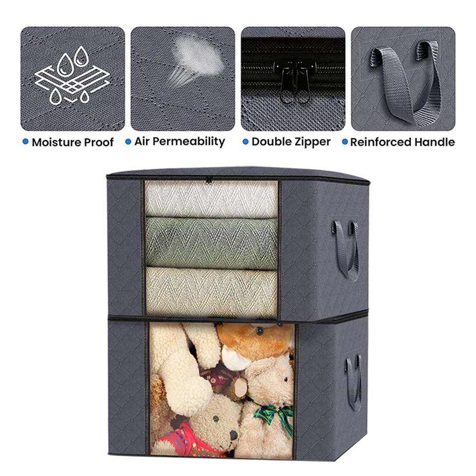 2023 Translucent Waterproof Dust-proof Large Capacity Thickened Hanging Clothing Storage Bins Organizer