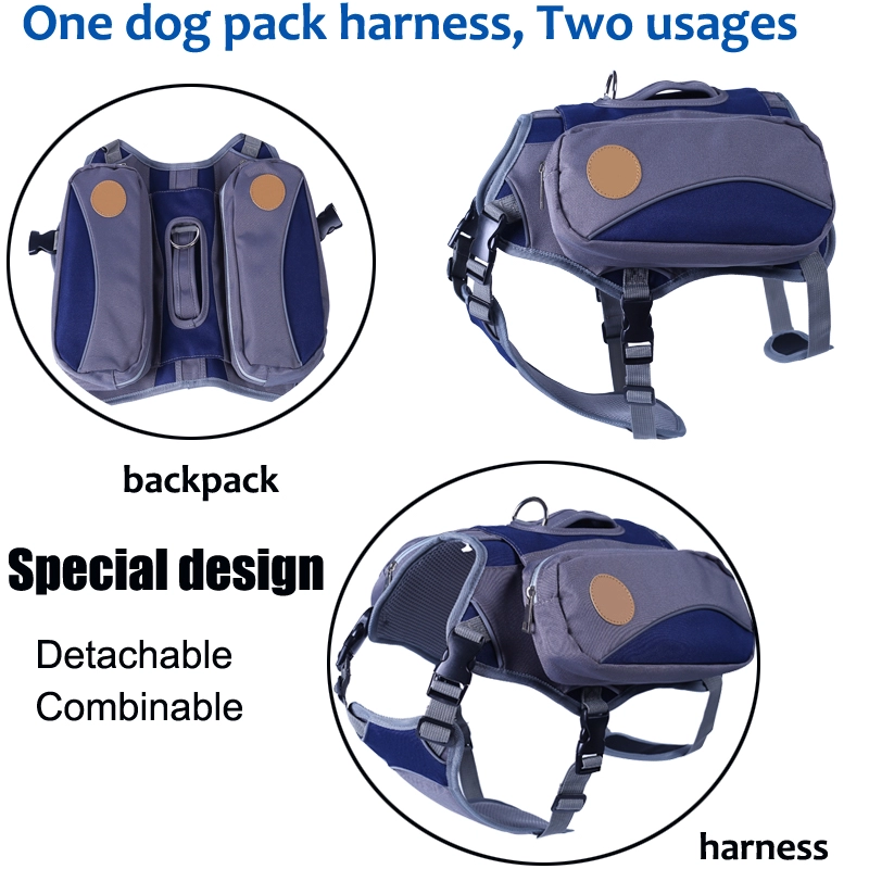 Wholesale Supplier Wear Resistant Pet Carrier Nylon Dog Walking Adjustable Saddle Bag Sport Dog Backpack Harness