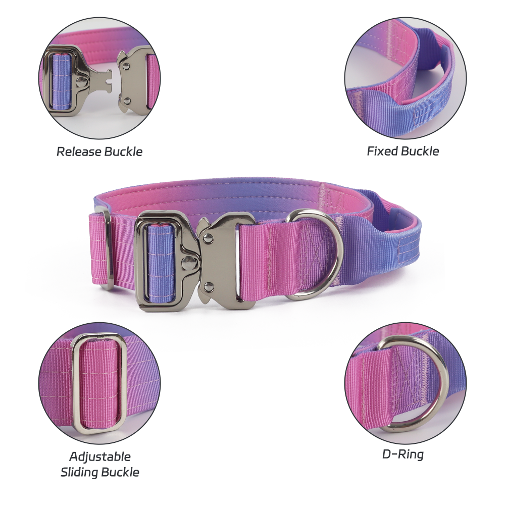 Heavy Duty Combat Soft Neoprene Padded Nylon Tactical Dog Collar Custom Design Galaxy Dog Collar K9 Collar