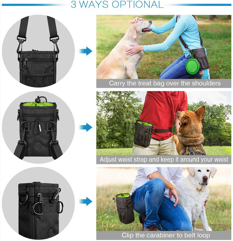 Hot Selling Outdoor Easily Carries Dog Training Pouch Pet Dog Treat Pouch Portable Adjustable Dog Walking Bag