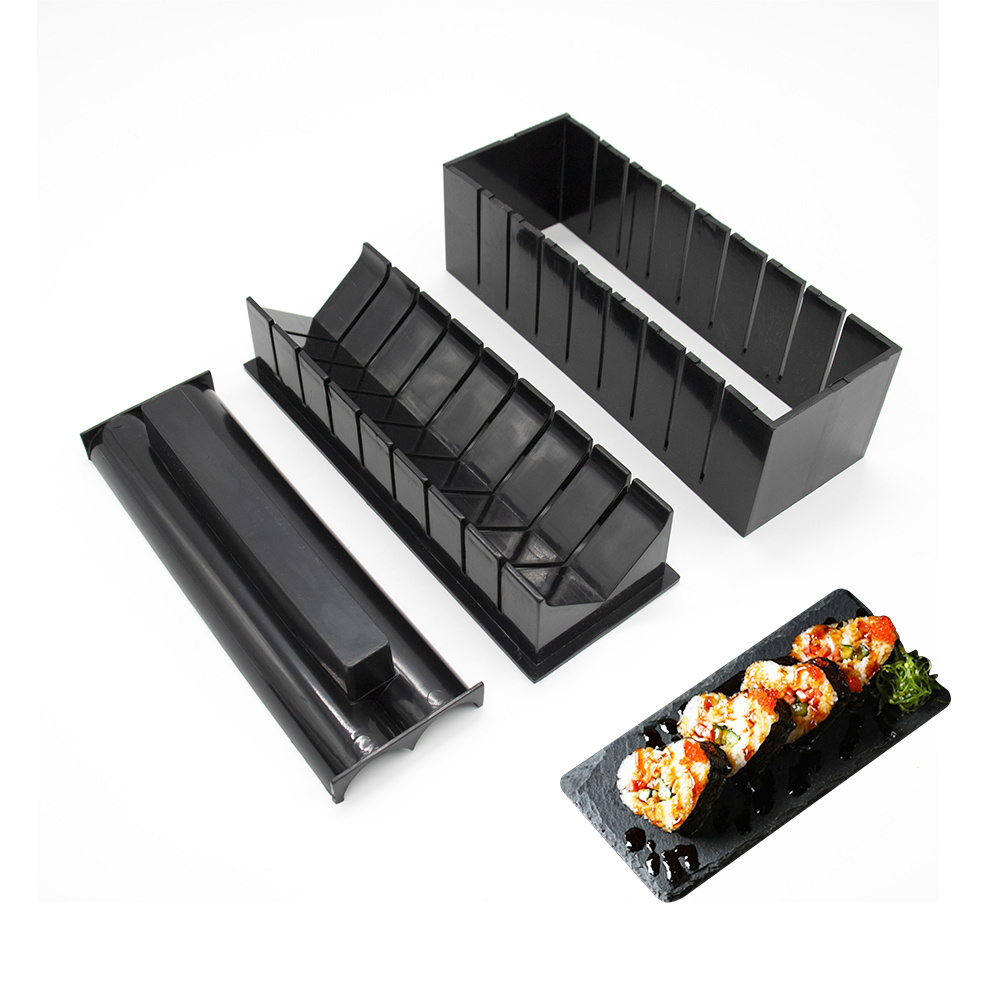 10-Pieces No-stick Professional  Eco-friendly Kitchen Sushi Tray Food Beverage Beginners Sushi Maker Set