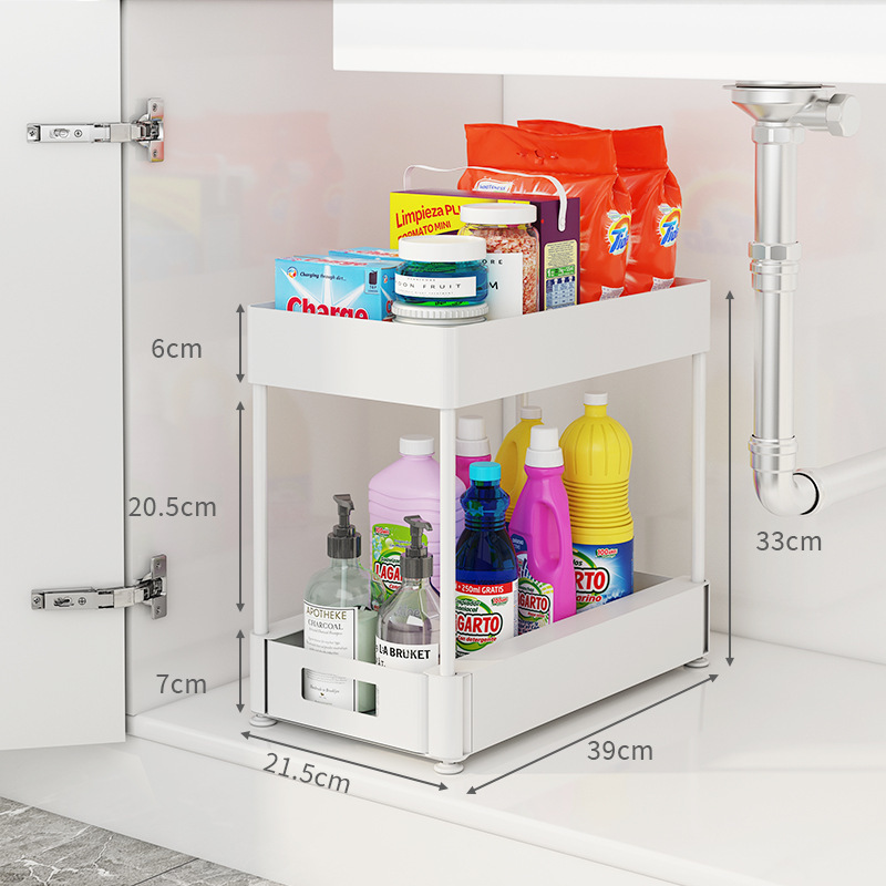 Strong 2 Tier Sliding Storage Boxes Kitchen Sink Organization Put Out Drawer Under Sink Organizer With Sliding Cabinet Basket