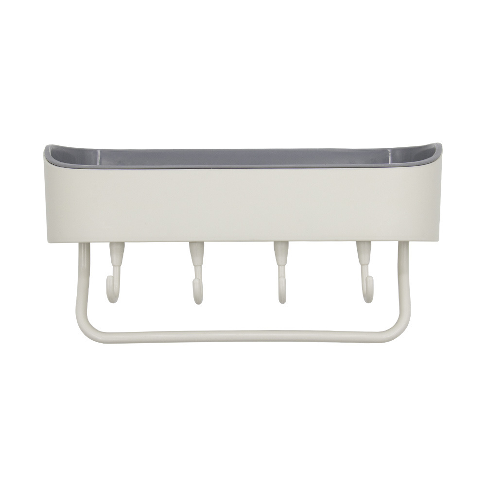 Wholesale Bathroom Shelf Wall Storage Shelves Mounted with Hooks for Kitchen Bathroom Storage Holder Box