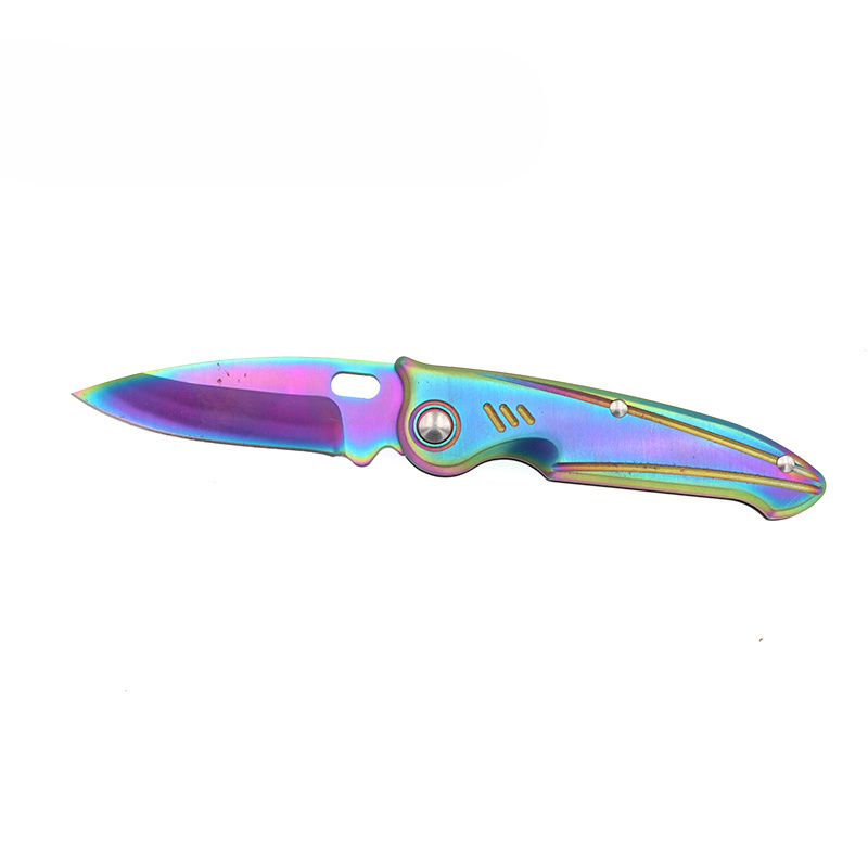 Titanium Polished Folding Blade titanium folding diving pocket  knife