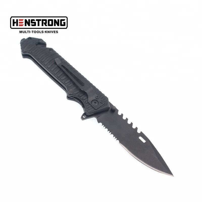 Aluminum Folding Blade Knife With Belt Cutter Serrated Knife Blade