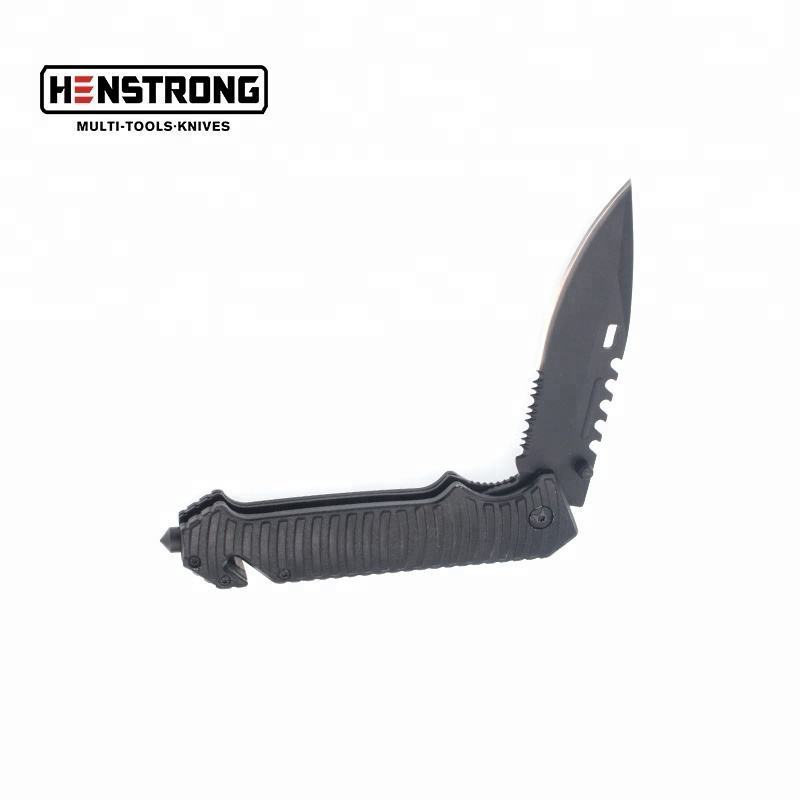 Aluminum Folding Blade Knife With Belt Cutter Serrated Knife Blade