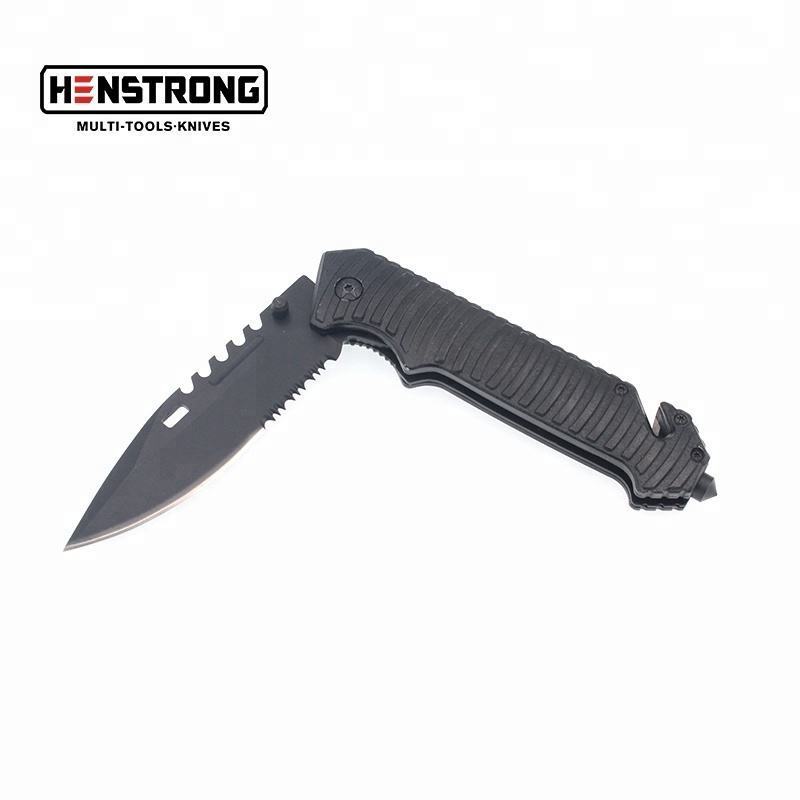 Aluminum Folding Blade Knife With Belt Cutter Serrated Knife Blade