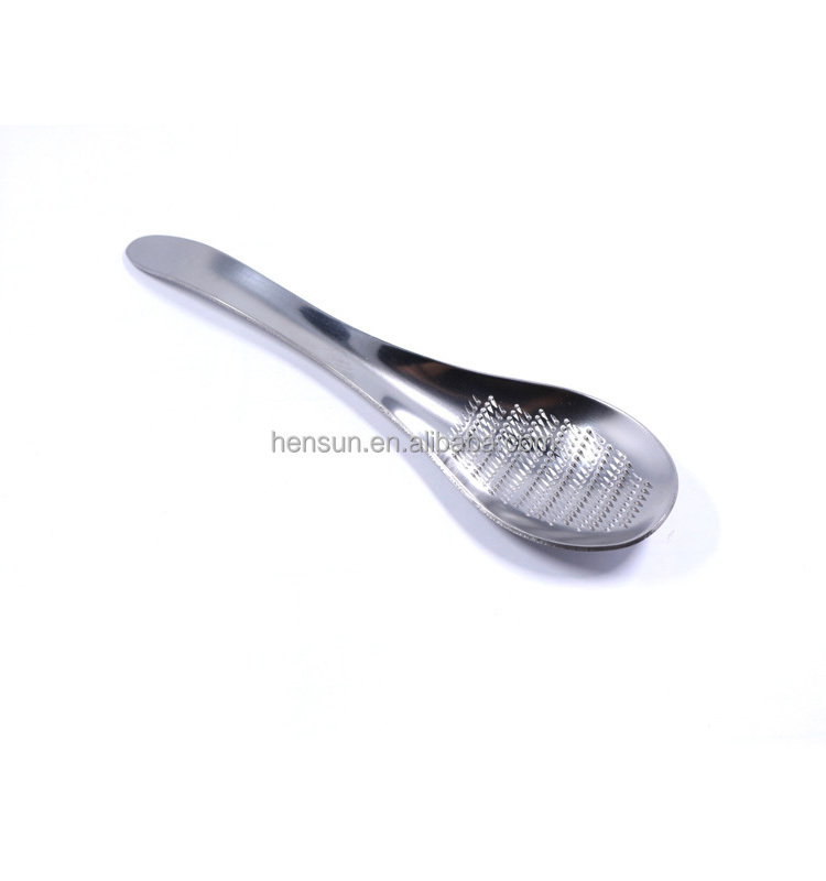 New design kitchen gadget garlic press grinding stainless steel ginger grater spoon lemon zester