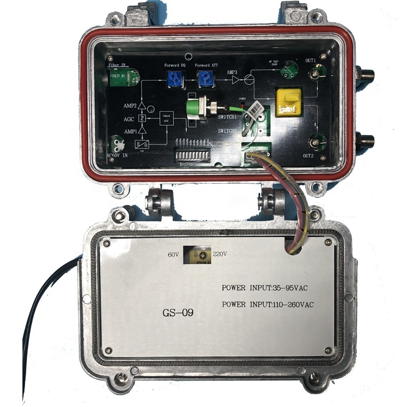 High Output Level CATV HFC Outdoor FTTB Optical Receiver Node 2 output CATV optical receiver Utra low AGC OR300 hensure