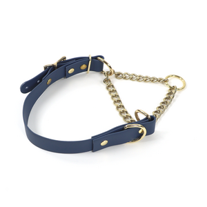 PVC Coated Webbing Top Quality Gold Color Stainless Steel Metal Chain Martingale Dog Collar