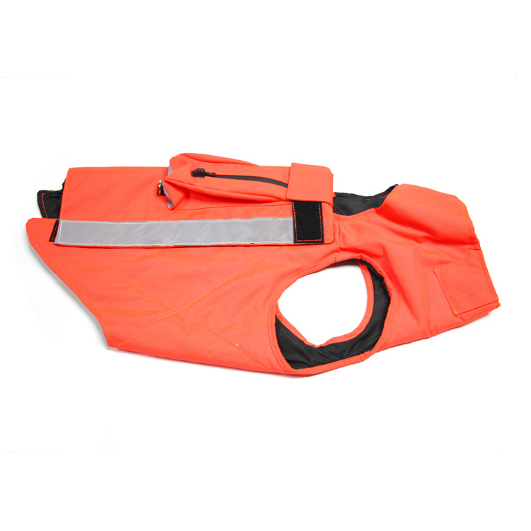 Anti-stab Hog Dog Hunting Vest Factory Wholesales Reflective Orange Dog Training Hunting Vest With GPS Bag