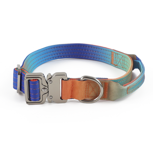 Gradient Heavy Duty Rainbow Metal 2-inch Tactical Dog Collar Combat Buckle With Comfort Neoprene Dog Collar For Training