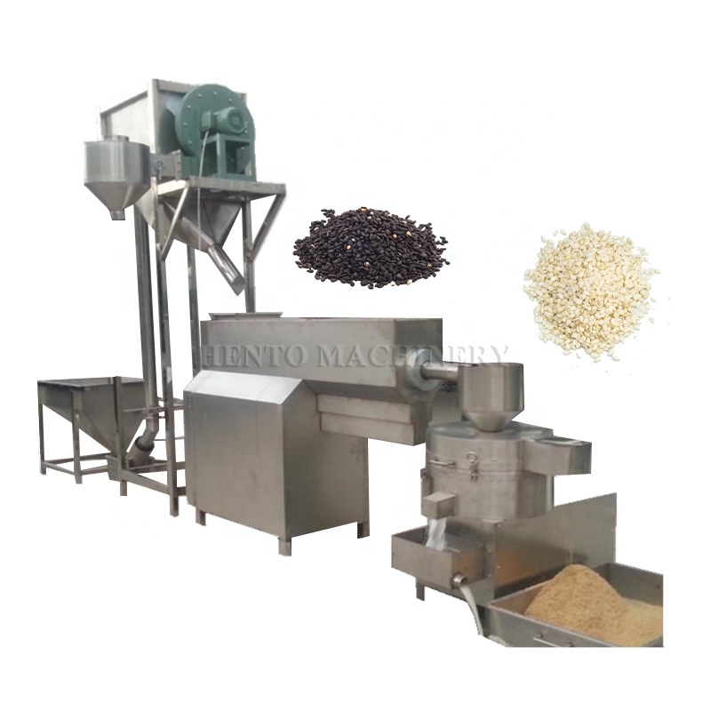 HENTO Factory Sesame Tahini Production Line / Sesame Roasting Machine / Price Machine Grinding Sesame