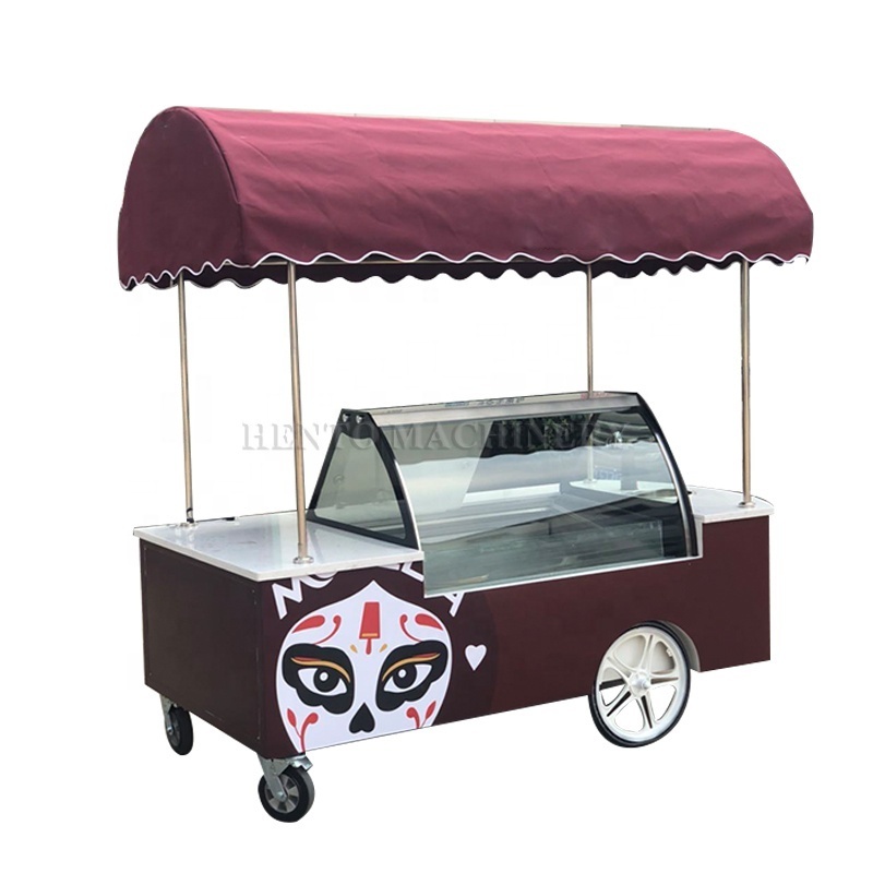 Factory Direct Supply Ice Cream Food Cart / Ice Cream Tricycle Cart / Mexican Ice Cream Push Cart