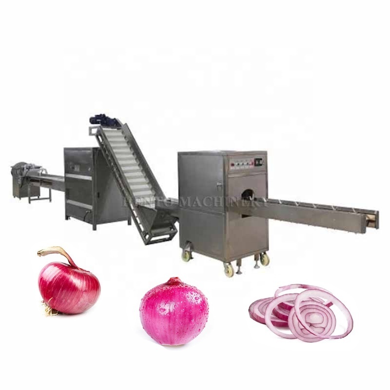 Long Service Life Onion Washing And Drying Machine / Peeler Machine Onions / Onion Rings Slicer