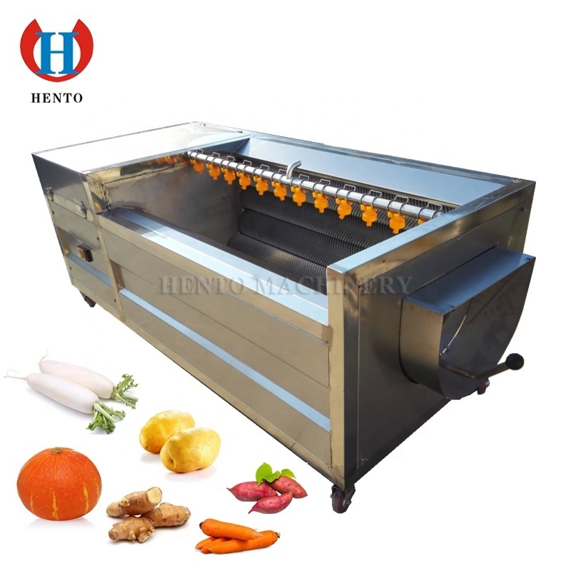 Multi-functional Radish Carrot Pumpkin Potato Sweet Potato Washing Peeling Machine / Brush Washing Peeling Machine