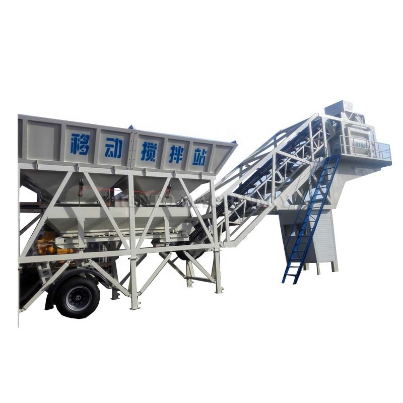 Professional Mini Mobile Concrete Batching Plant / Mobile Concrete Mixer Price With Pump