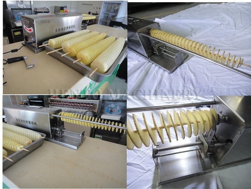 High Performance Potato Slicer Machine / Potato Tower Spiral Cutter / Potato Tower Spiral Cutting Machine