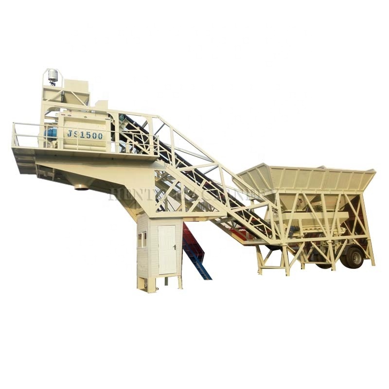 Professional Mini Mobile Concrete Batching Plant / Mobile Concrete Mixer Price With Pump