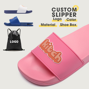 Custom 3D Rubber Printing Logo Pattern Unisex Fashion Slides Slippers For Men Slide Sandal Printed