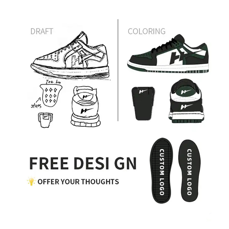 Shoes Manufacturer Low MOQ Free Design Custom Logo Sneakers Basketball Walking Style Men's Casual Shoes