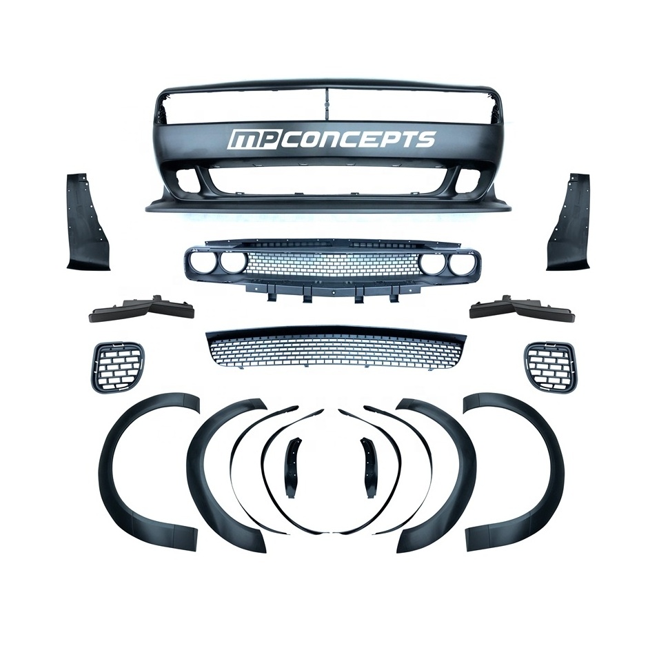 MP CONCEPTS DEMON Front Bumper kit and four fender flares for Challenger Dodge 2008-2024