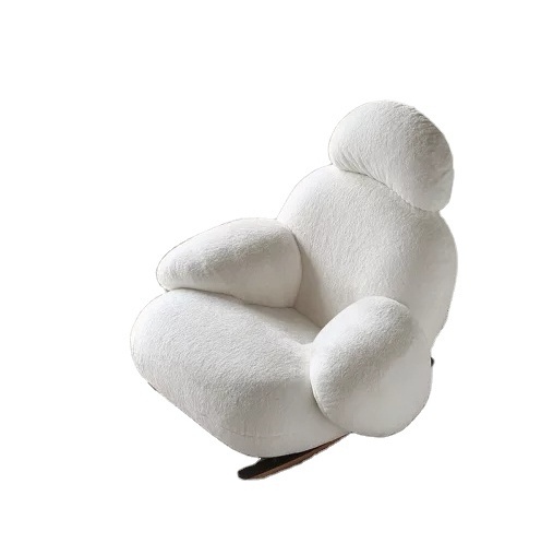 Modern Simple White Rocking Lounge Chair for Home & Balcony Net Single Sofa for Living Room Leisure Furniture