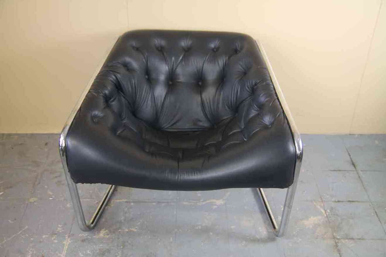 Buy First Serve Luxury Black Pu Leather Upholstered Cantilever Steel Frame Vintage Dining Arm Chair