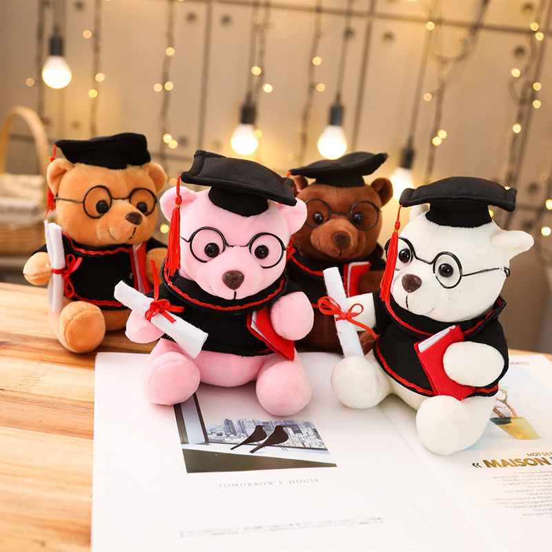 Soft Teddy Bear Plush Toy Doctor Degree Graduation OEM Unisex Doll Bear Small Cute Graduation Dr Bear PP Cotton 15-20 Days