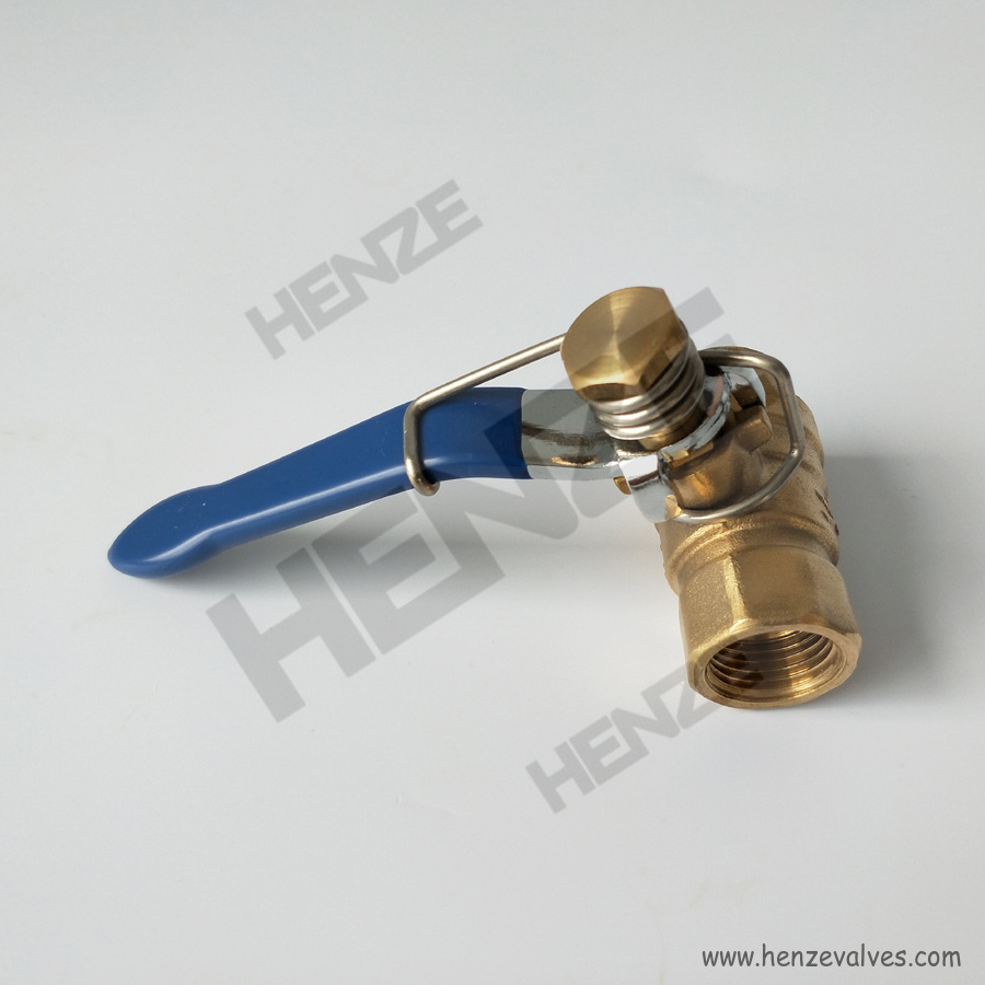 Brass Spring Return ball Valve Self Closing Ball Valve with deadman handle