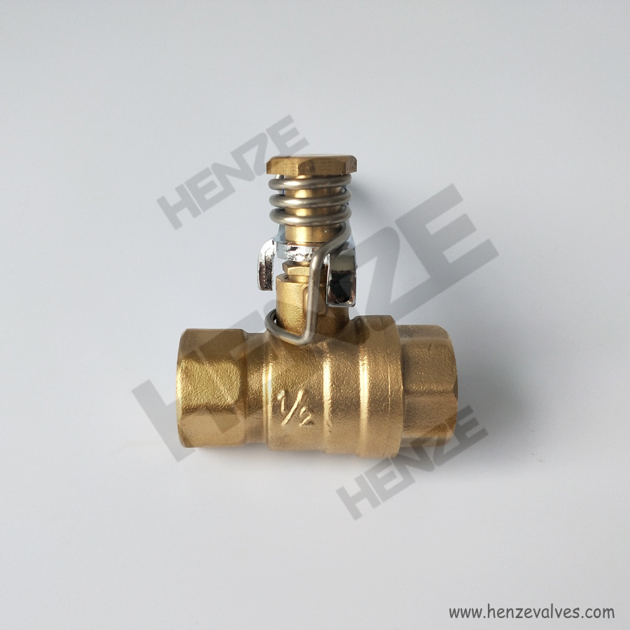 Brass Spring Return ball Valve Self Closing Ball Valve with deadman handle