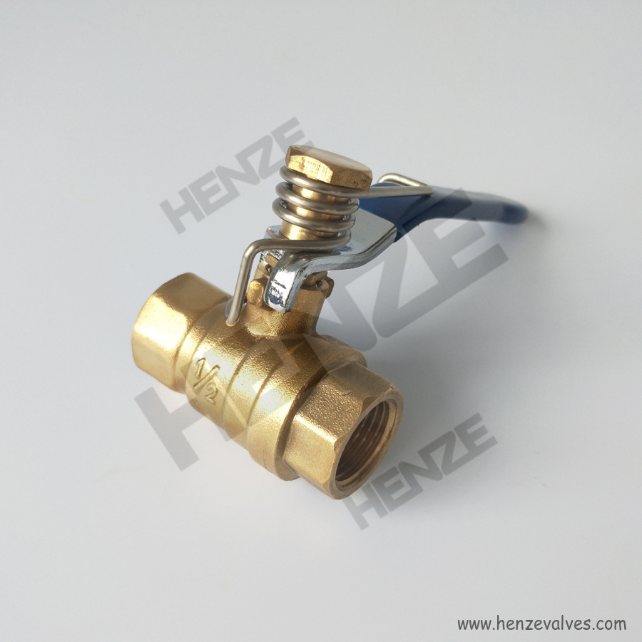 Brass Spring Return ball Valve Self Closing Ball Valve with deadman handle