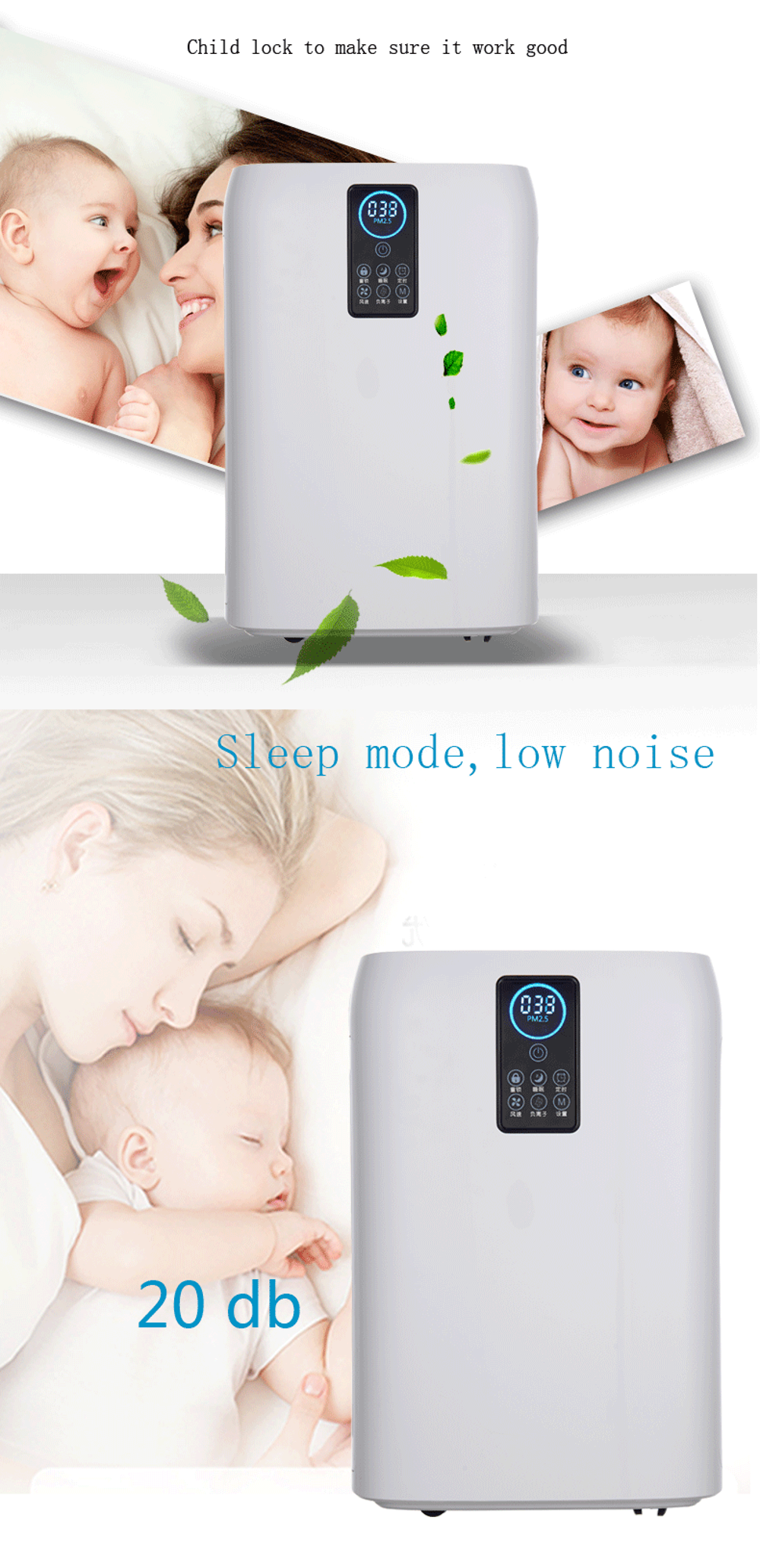 High efficiency H13 home air cleaner  pm2.5 ionizer wholesale air purifier UVC lamps air purifier with remote control