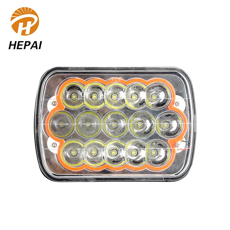 High low beam for auto 12v driving 45w led work light 7 inch square led headlight