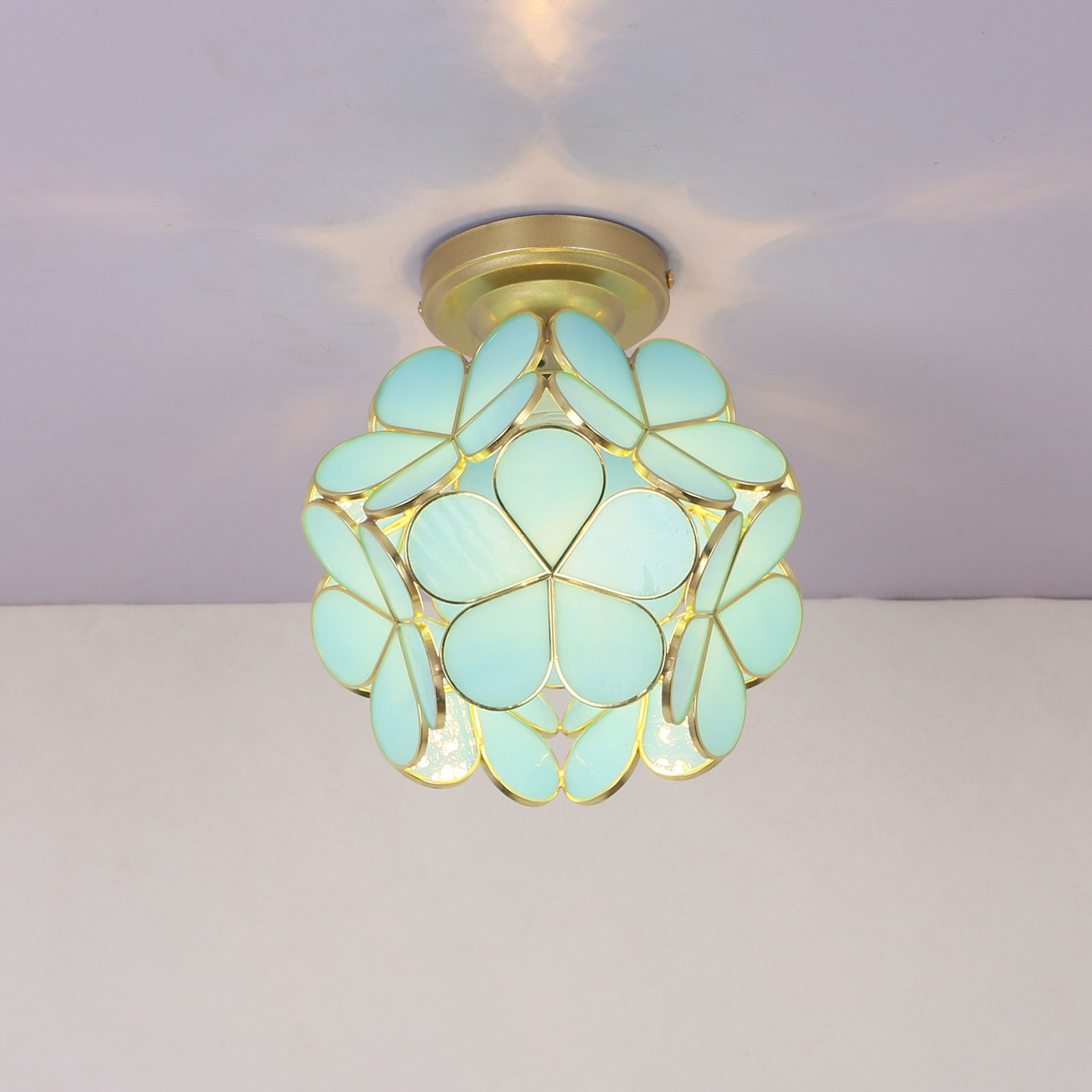 Stained glass ceiling light for entryway bedroom bathroom antique chandelier for home decoration ceiling lamp