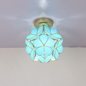 Stained glass ceiling light for entryway bedroom bathroom antique chandelier for home decoration ceiling lamp