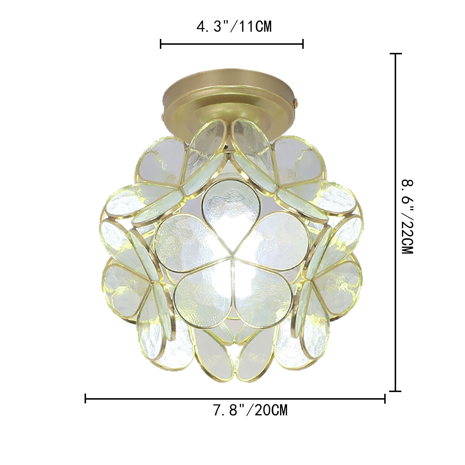 Home decorative lighting fixtures stained glass Cherry blossom flower Nordic ceiling lamp iron indoor pendant light