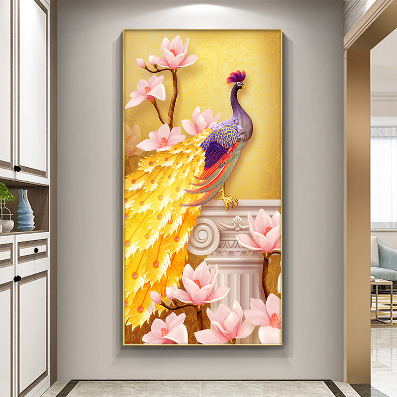 Peacock Crystal Porcelain Wall Art Painting 3d Abstract Diamond Painting Animals Decorations For Home Decor