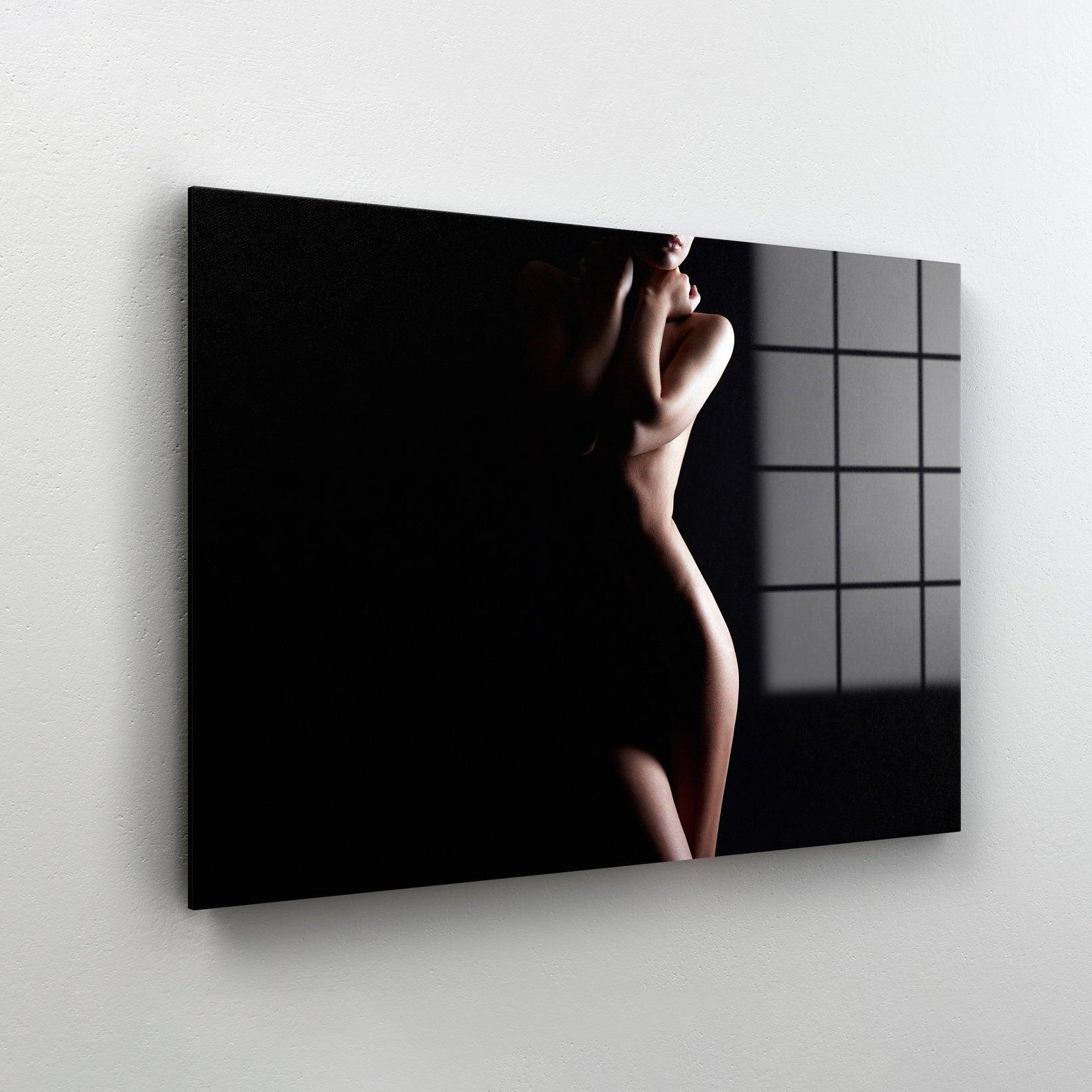 Nude Woman  Photography Art Photos Painting By Glass   Black And White Nude  Woman Sexy Body Wall Art Home Decor