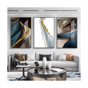 Nordic Style golden featherwall art fine art canvas  color pictures for modern luxury living room dining room bedroom wall decor