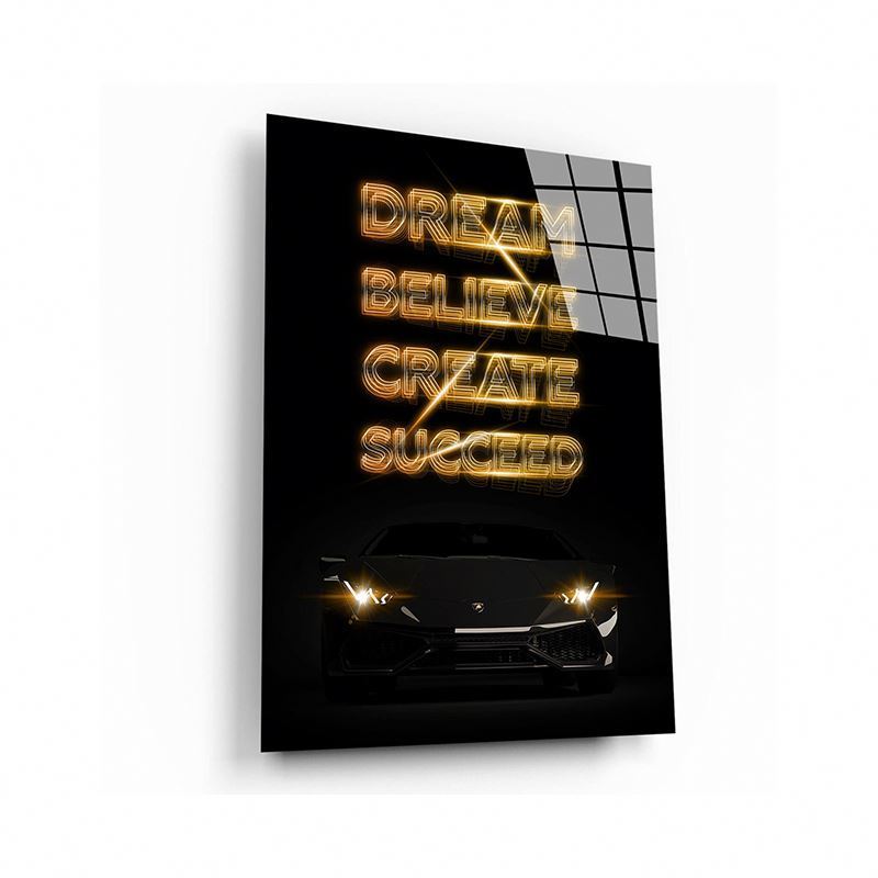 Acrylic Art Poster Gloss Print Car Motivational Wall Posters Prints On Wall Acrylic Painting Wall Art Picture Living Room Decor