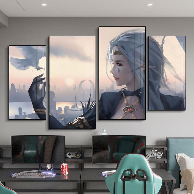 4 Piece Dark Soul Anime Merch Poster Wall Scroll Anime Wall Wall Art Led Character 3d Posters