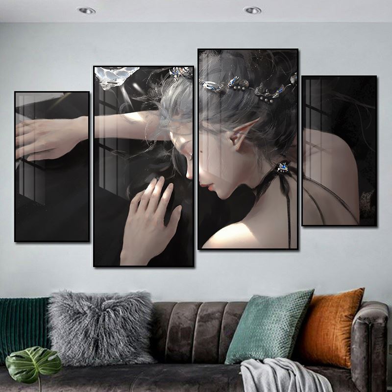 4 Piece Dark Soul Anime Merch Poster Wall Scroll Anime Wall Wall Art Led Character 3d Posters