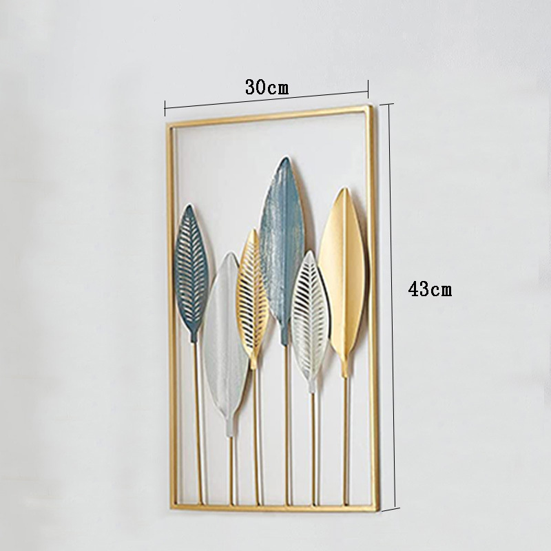 Modern Metal Leaf Art Wall Ginkgo Leaf Wall Decoration Living Room Background Wall Pendant For Home Decor