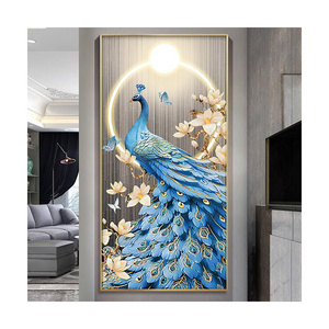 Peacock Crystal Porcelain Wall Art Painting 3d Abstract Diamond Painting Animals Decorations For Home Decor